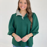 Augusta Half Button Top - H Green