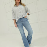 Louise Ruffle Top - Baby Blue