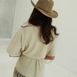 Aspen Fringe Kimono - Oatmeal