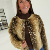 Fonder Fawn Print Jacket - Brown
