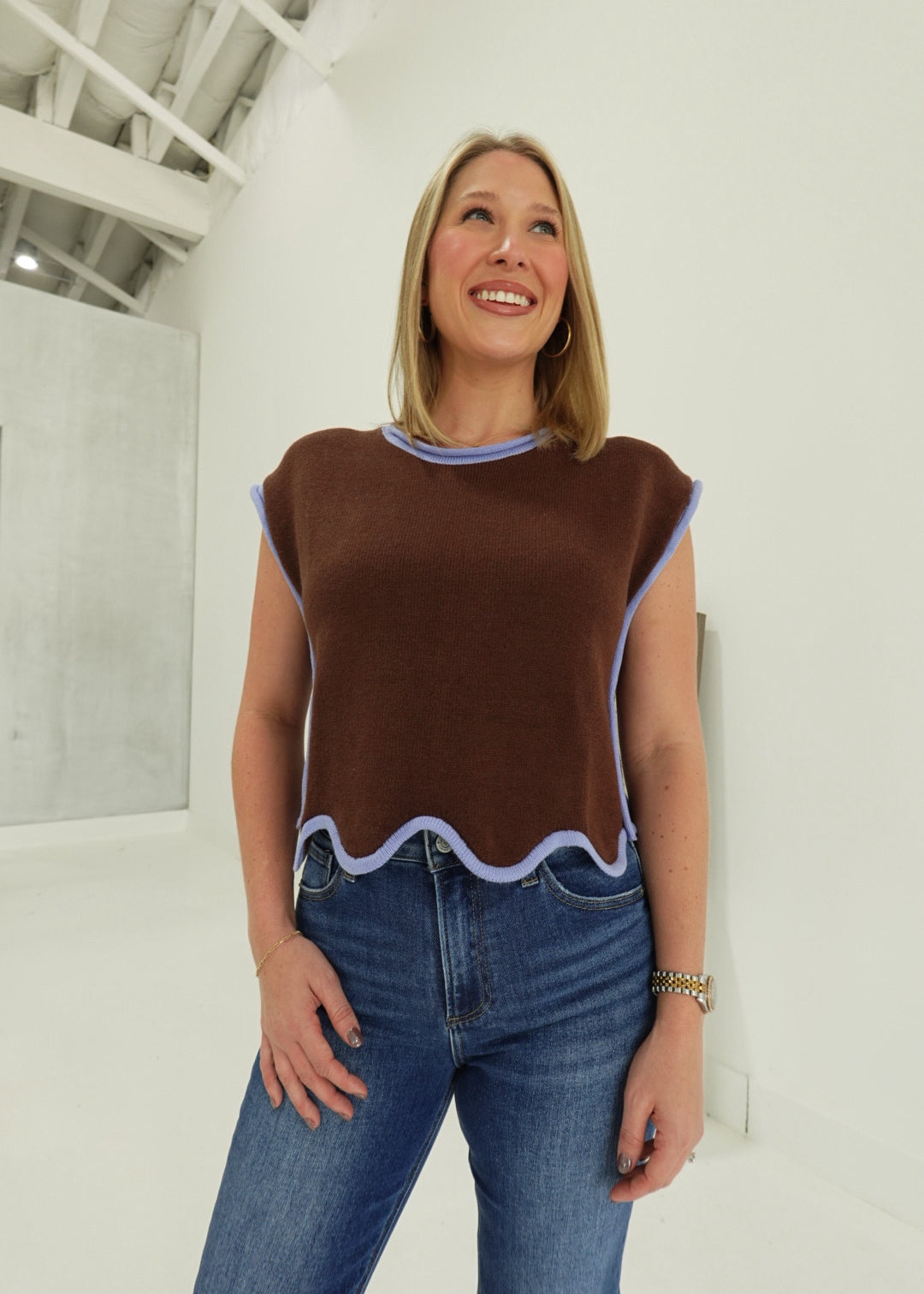 Overlook It Top - Brown