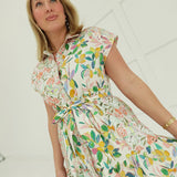 Cara Mixed Print Midi Dress