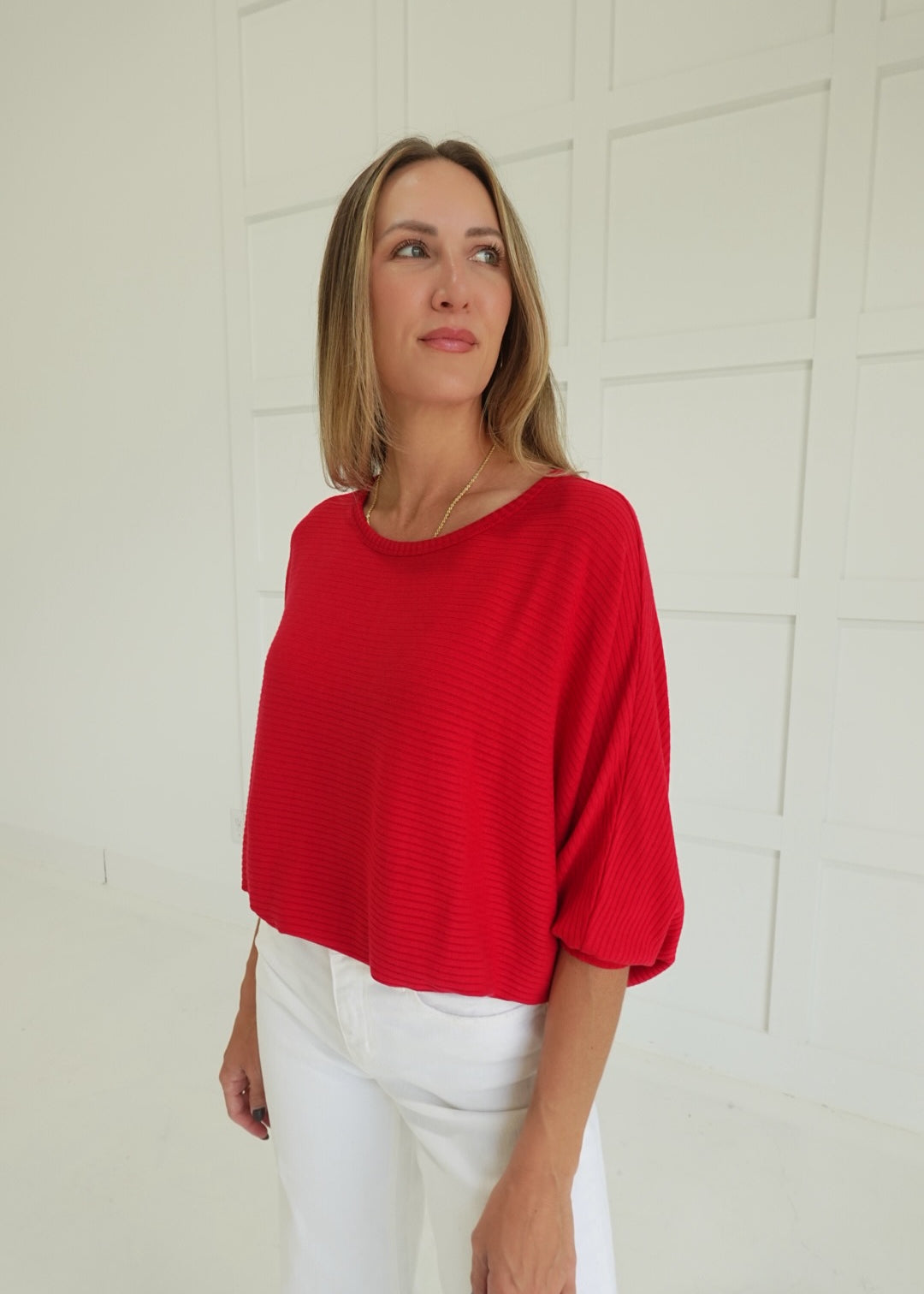 Ribbed + Ready Top - Ruby