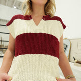In The Stadium Sweater Top - Cabernet
