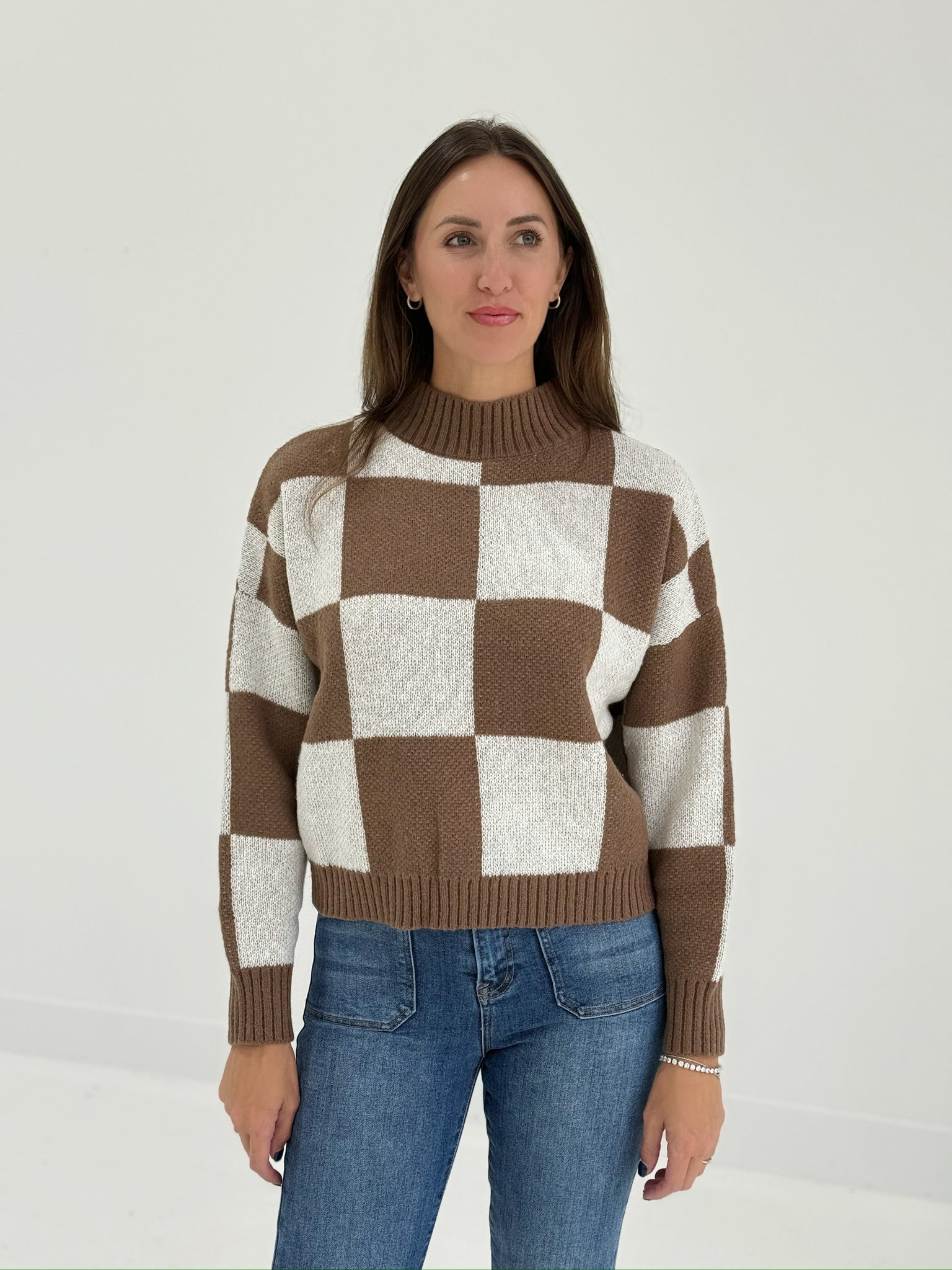 Make Your Move Checkered Sweater