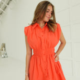 Lenny Mini Dress - Orange Red