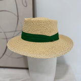 Straw Fedora - Beige/Green