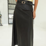 Collins Leather Skirt - Choco