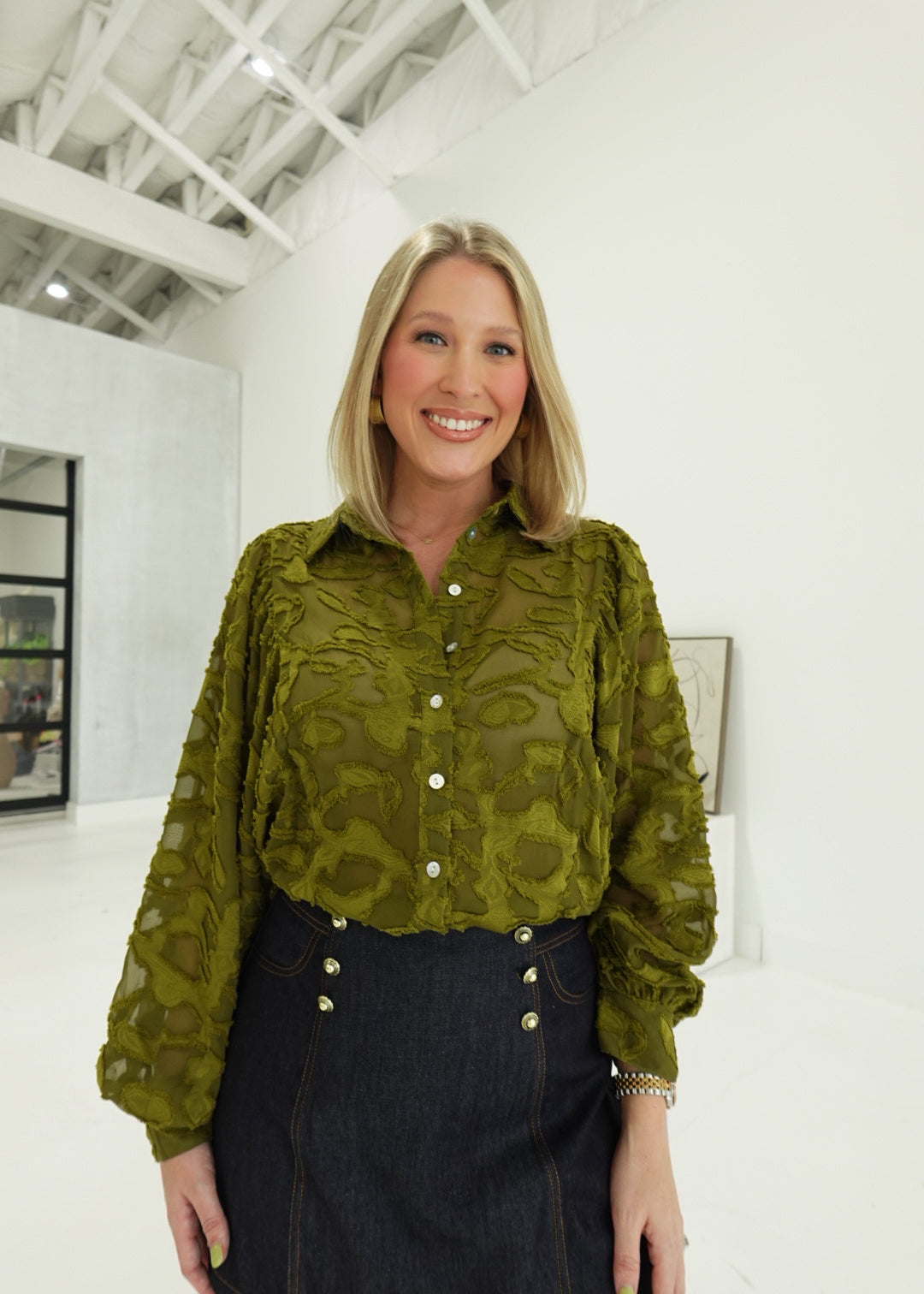Angelo Oversized Blouse - Olive