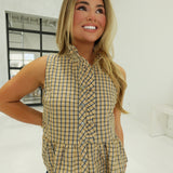 Briar Plaid Top - Camel