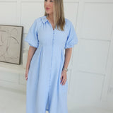 Forget Me Not Midi Dress - Blue