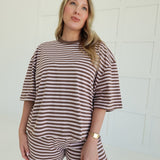 Drew Striped Set - Pink/Brown