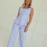 Lamar Peplum Set - Powder