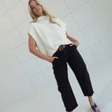 Overturned Mock Neck Sweater - Ivory
