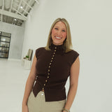 Andie Mock Sweater - Brown