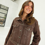 Ellison Cropped Jacket - Choco Brown