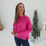 Simply Works Sweater - Fuchsia