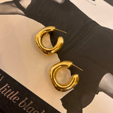 Mini Puff Hoops - Gold
