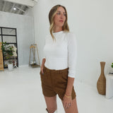 Seasons Suede Shorts - Camel