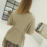 Aspen Fringe Kimono - Camel