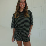Drew Striped Set - Olive/Black