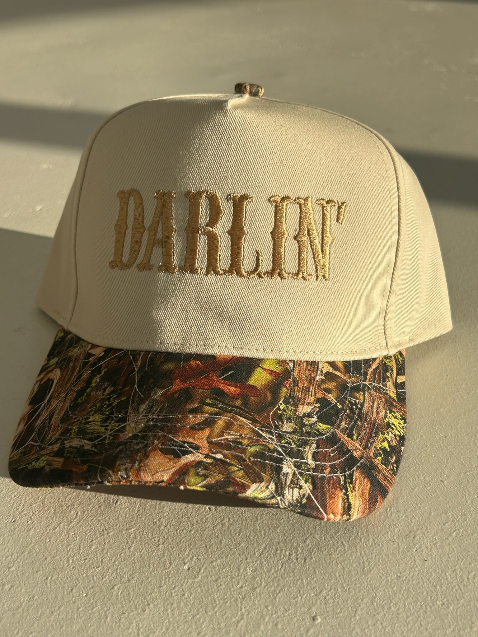 Darlin Embroidered Hat - Camo Beige