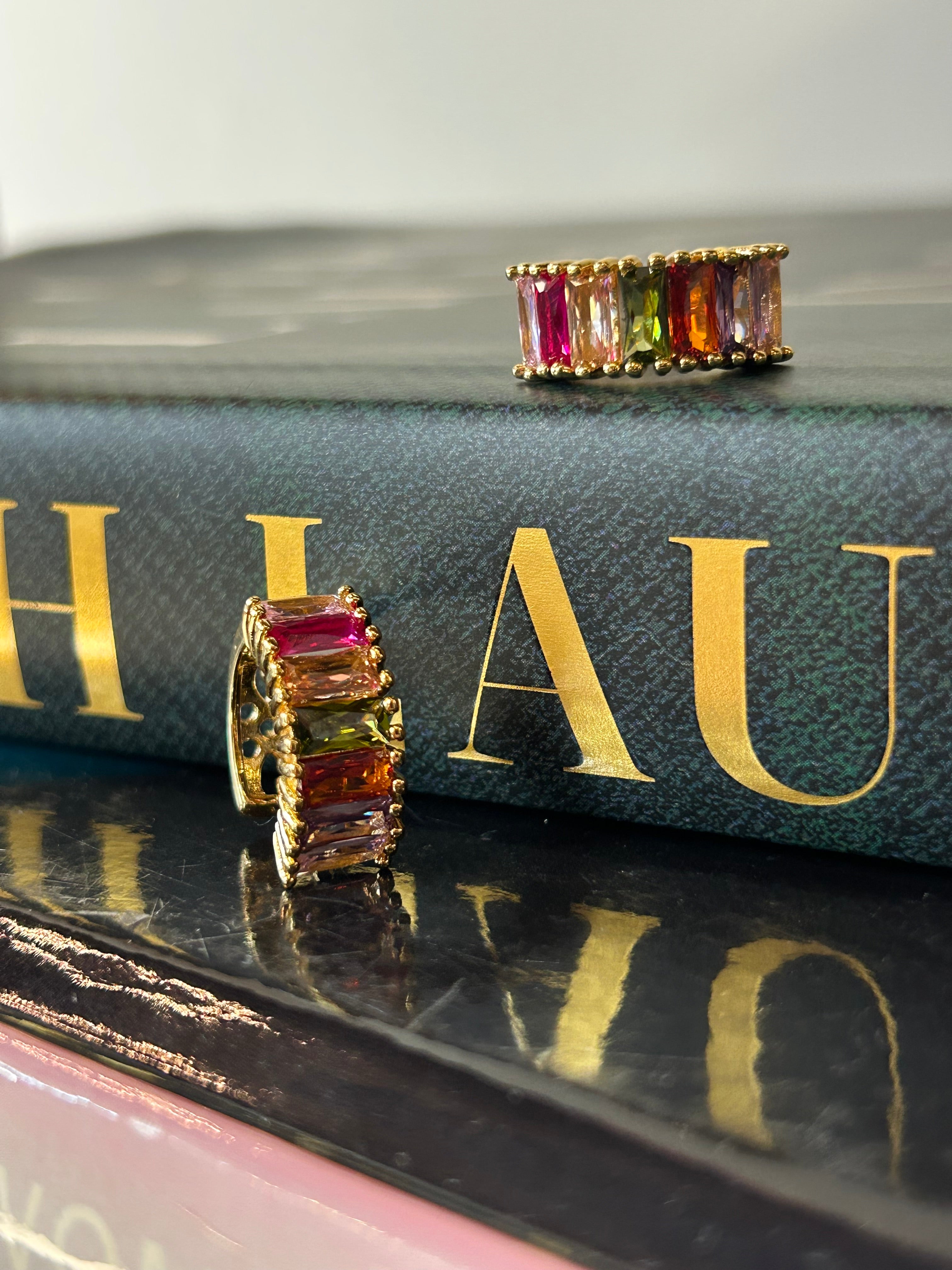 Multicolor Baguette Huggies