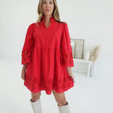 All in Favor Mini Dress - Red