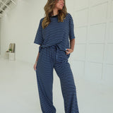 Keaton Striped Set - Black