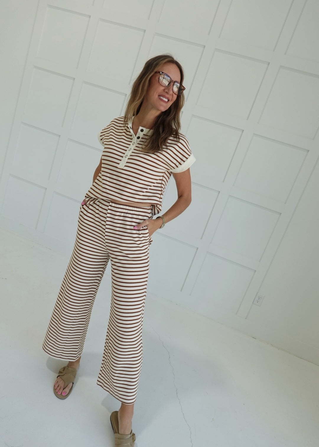 Carmen Striped Set - Brown