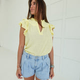 Goin' Solo Pleated Shorts - Lt Denim