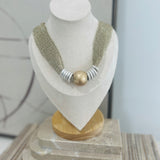 Bronze Ball Mesh Necklace