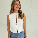 Twisted Games Knit Top - Ivory