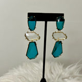 Geo Crystal Drop Earrings