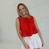 Followay Pleat Top - Red