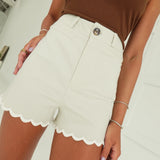 Sheely Scalloped Shorts - Cloud