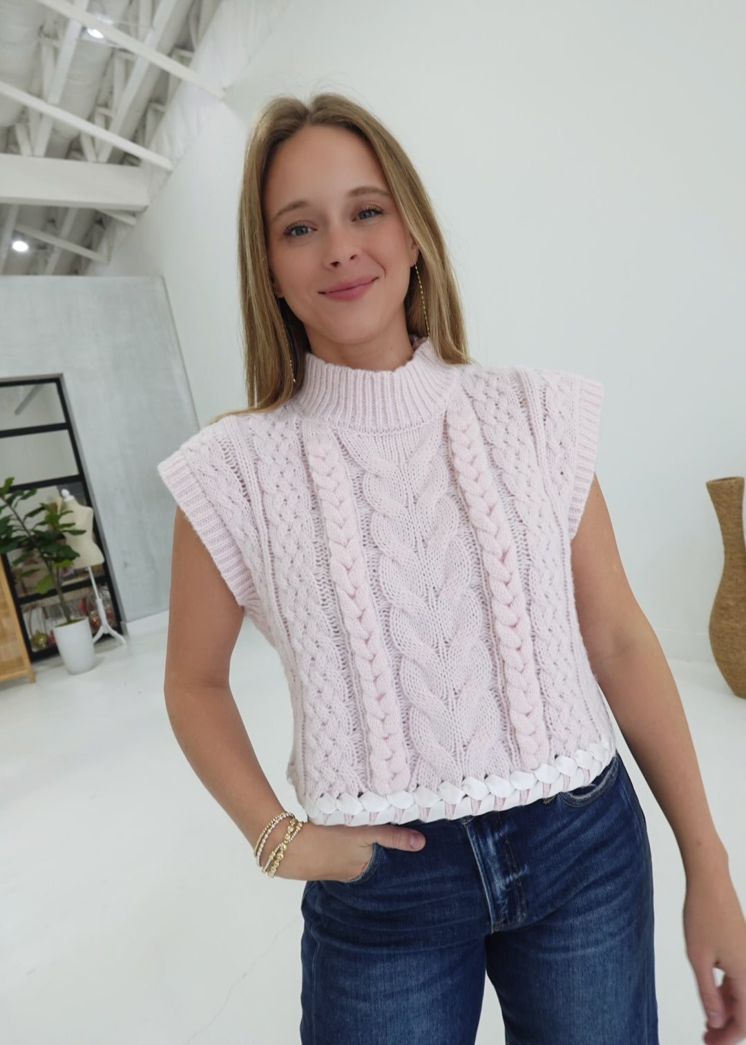 Esme Ribbon Sweater - Pink