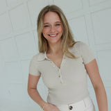Snap Collared Top