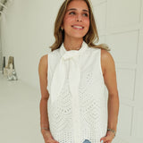 Alba Eyelet Top - Off White