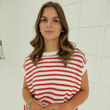 Greer Knit Top - Red
