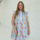 Blissful In Spring Dress - Blue