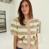 Saddle Knit Cardi Top - Blush