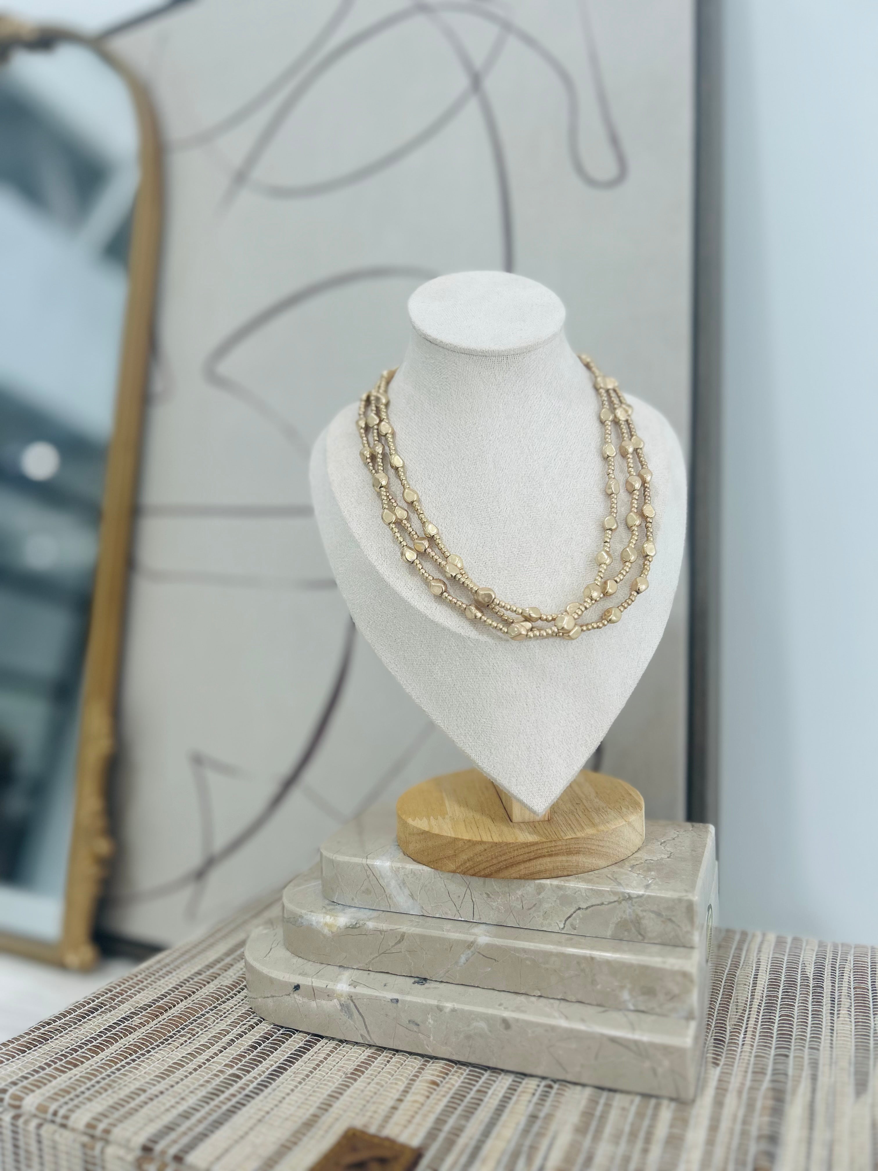 Layered Nugget Bead Necklace