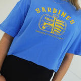 Sardines Embroidered Tee - Blue/Yellow