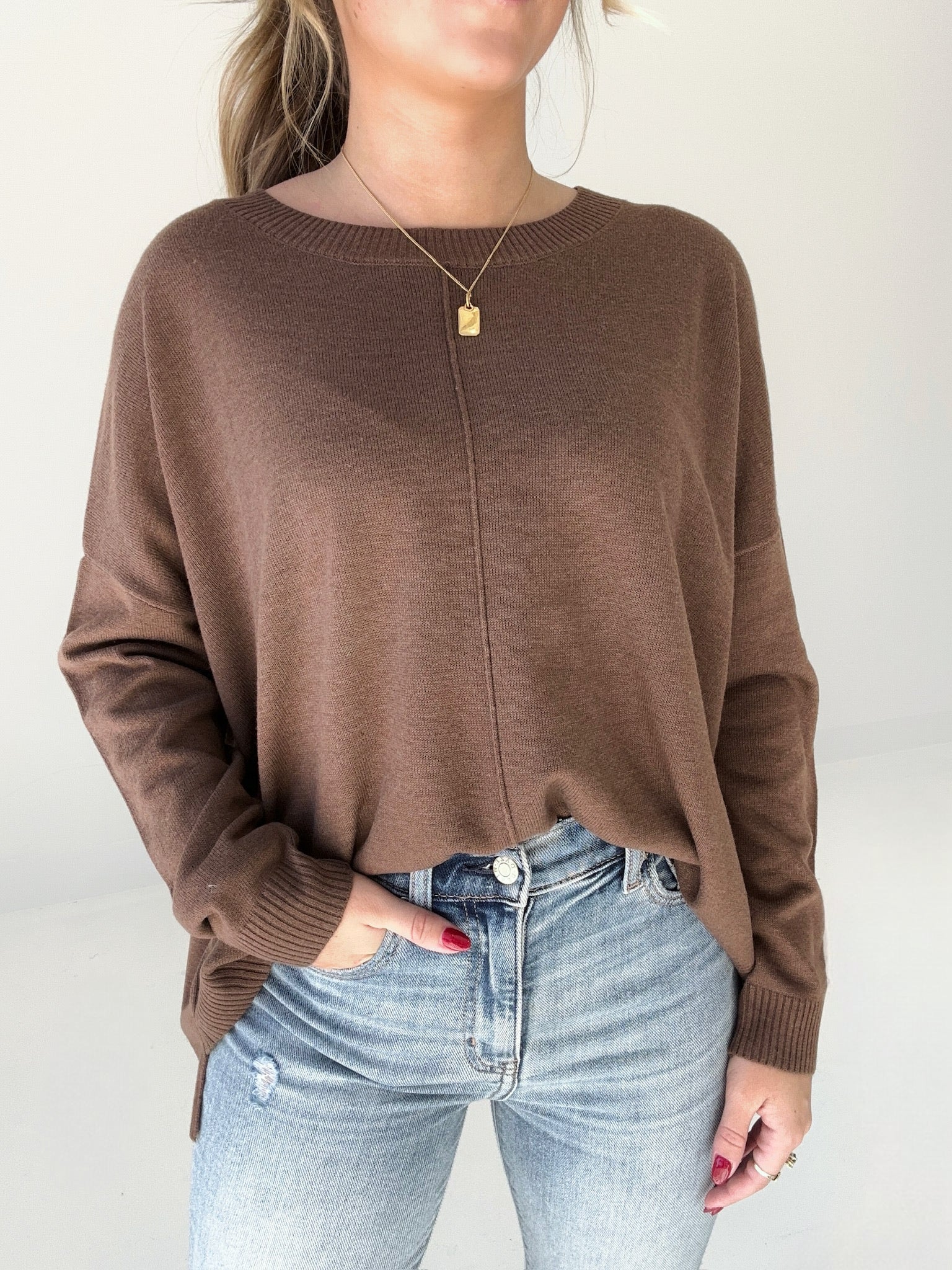 Cooling Down Lightweight Sweater - Brown