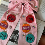 Christmas Hair Bow - Pink