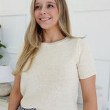 Wind Up Sweater Top - Cream