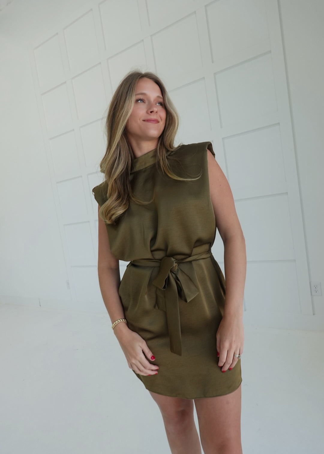 Record Year Mini Dress - Olive