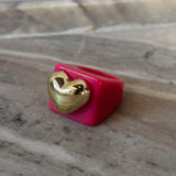 Resin Heart Ring