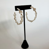 Pearl Beaded Hoops